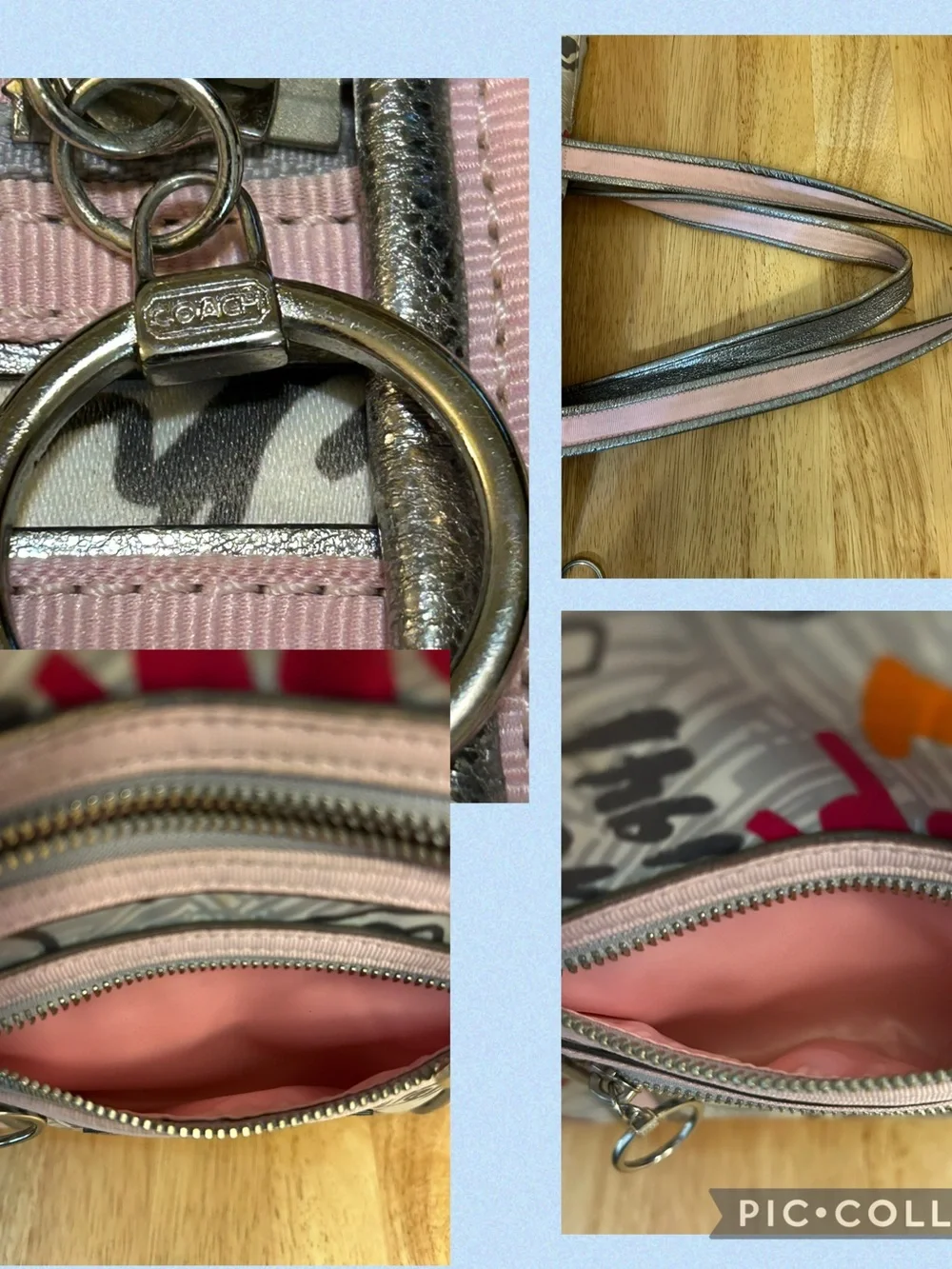 Authentic Coach Poppy Graffiti Hearts Glam Tote